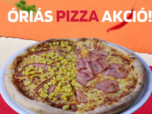 50 cm fele Sonkás-kukoricás fele Bacon+2liter üdítő